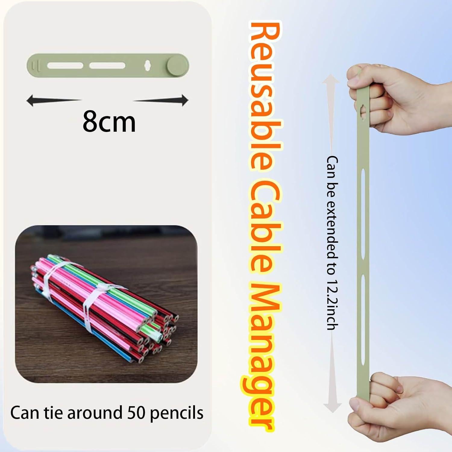 10 Sujetadores de Cable de Silicona ZLQHHYL Multicolor 8x1.2cm