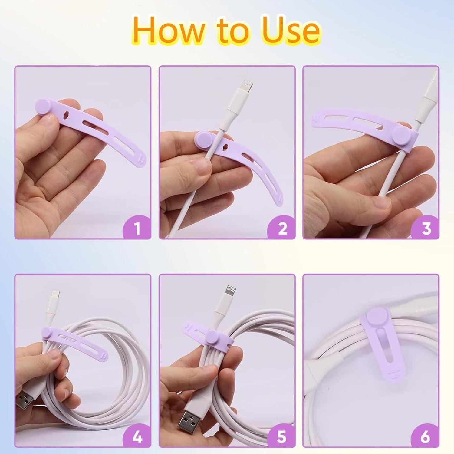 10 Sujetadores de Cable de Silicona ZLQHHYL Multicolor 8x1.2cm