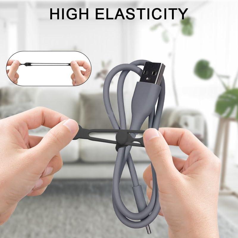 Bridas de Silicona Reutilizables ZYMJBB 6 Pcs para Cables