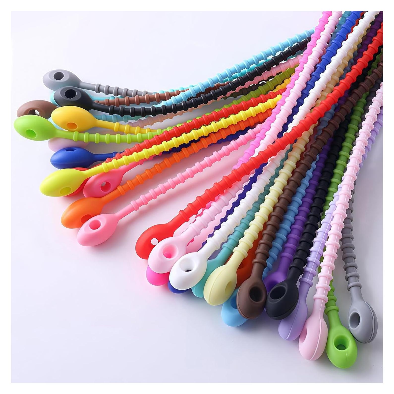 30 Ataduras de Silicona EsyHocm 21.6 cm Multiusos Coloridas
