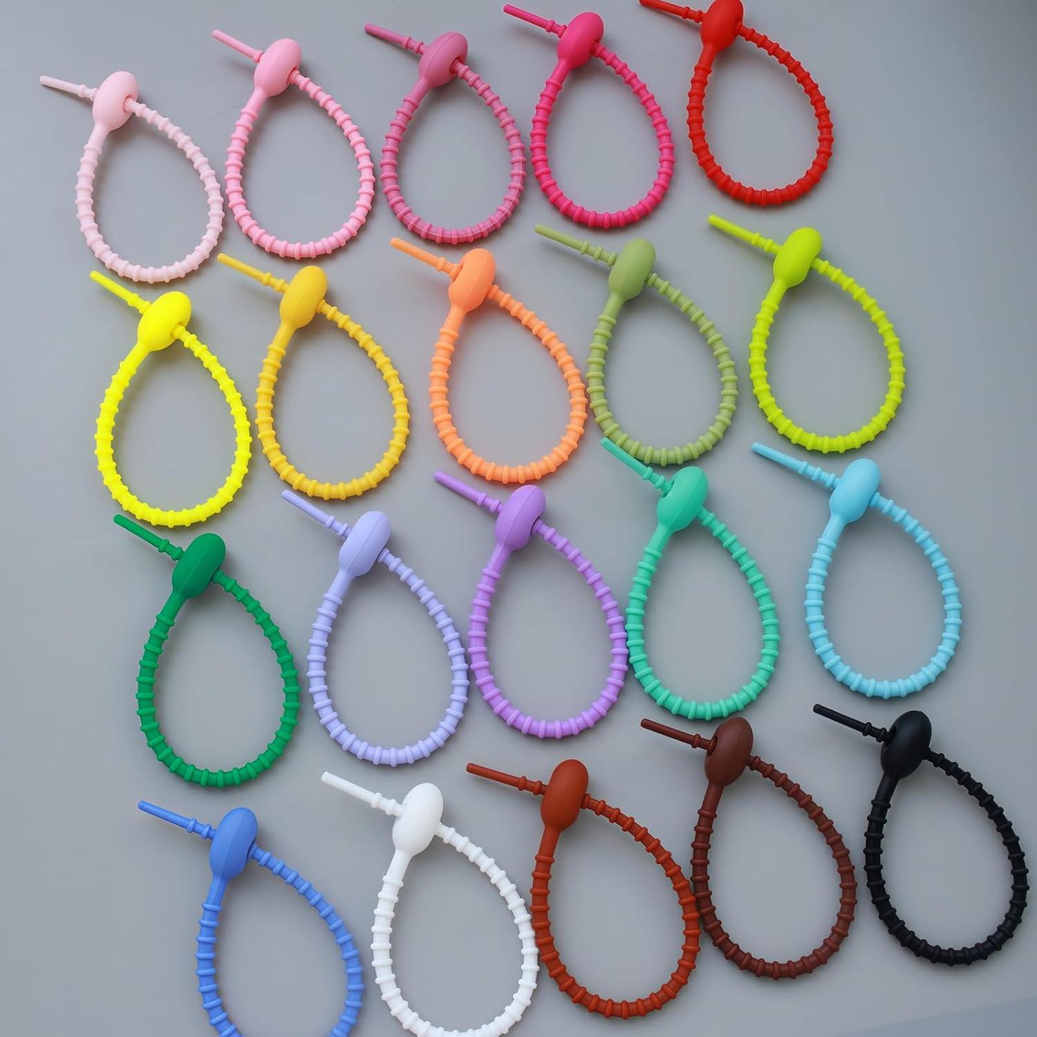 30 Ataduras de Silicona EsyHocm 21.6 cm Multiusos Coloridas