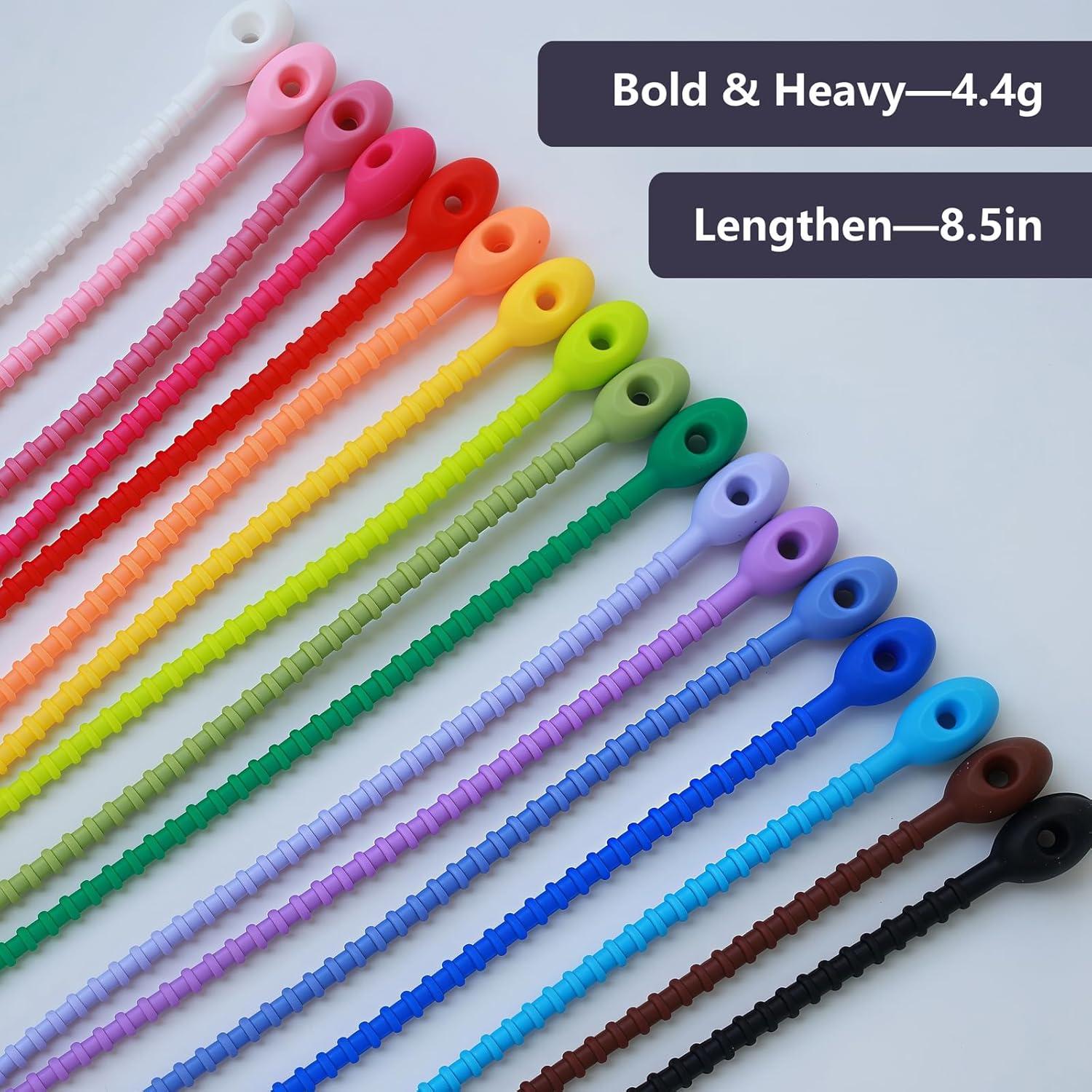 30 Ataduras de Silicona EsyHocm 21.6 cm Multiusos Coloridas