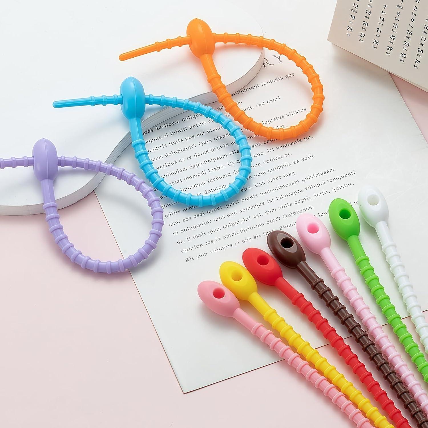 30 Ataduras de Silicona EsyHocm 21.6 cm Multiusos Coloridas