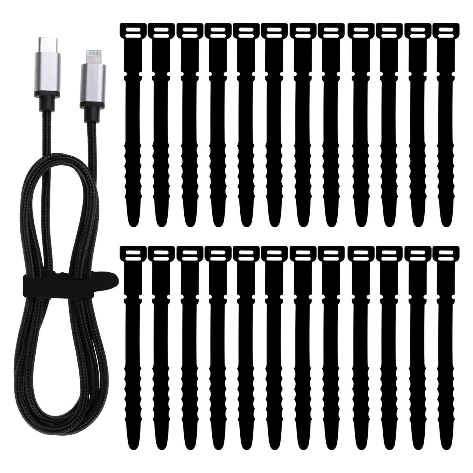 Paquete de 25 Bridas de Silicona Neepanda 11.5 cm Negro