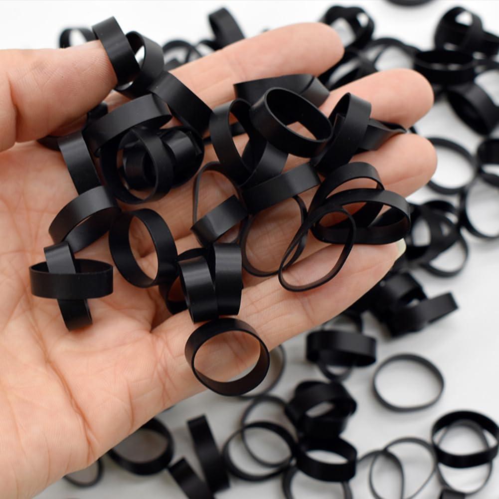 100 Piezas Correas de Silicona Negras 10mm para Cables