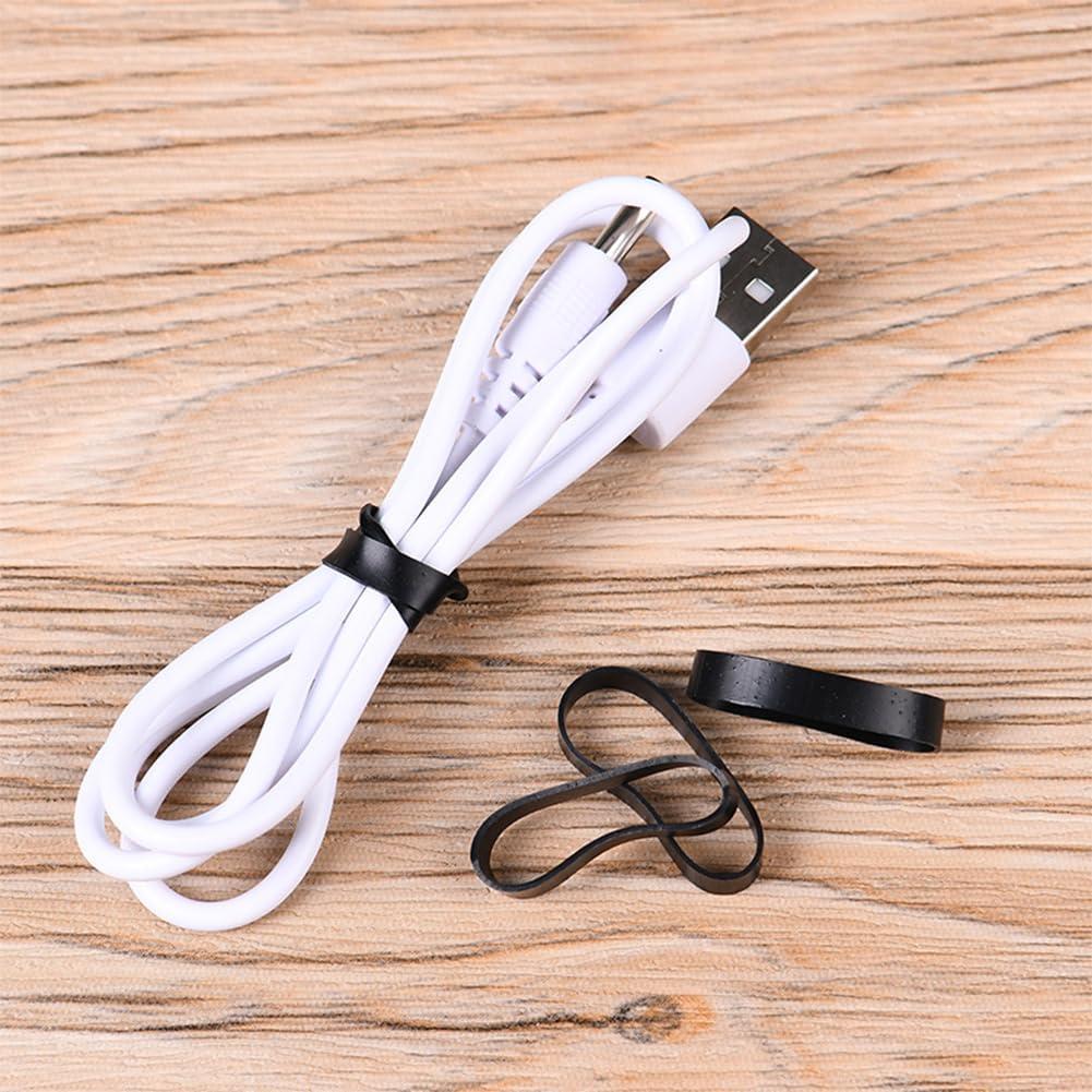 100 Piezas Correas de Silicona Negras 10mm para Cables