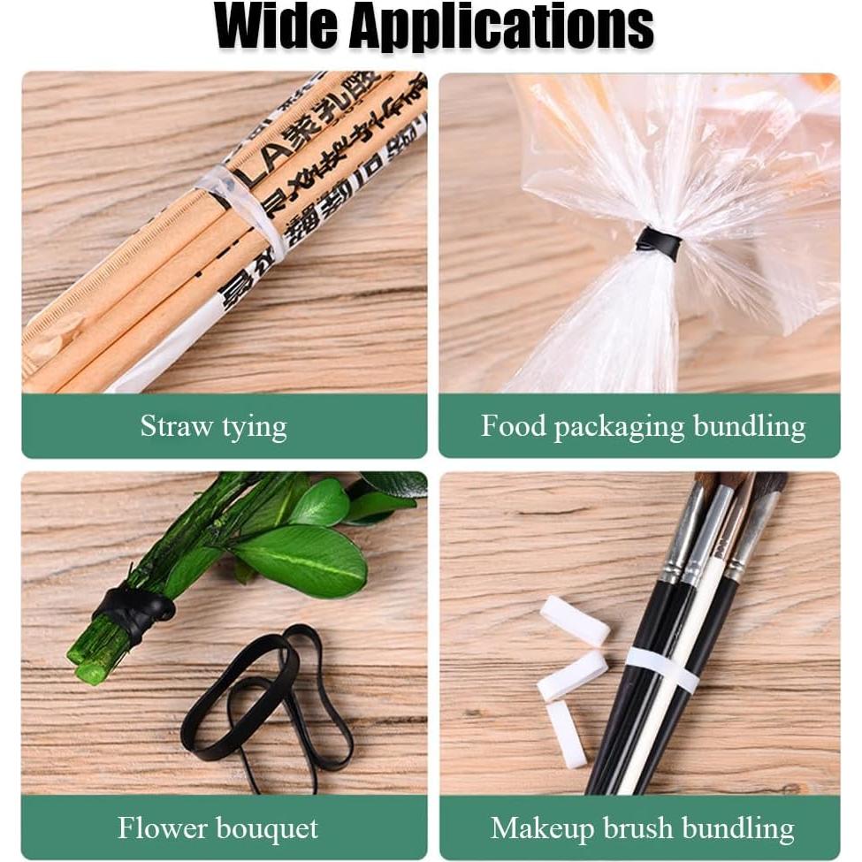 100 Piezas Correas de Silicona Negras 10mm para Cables