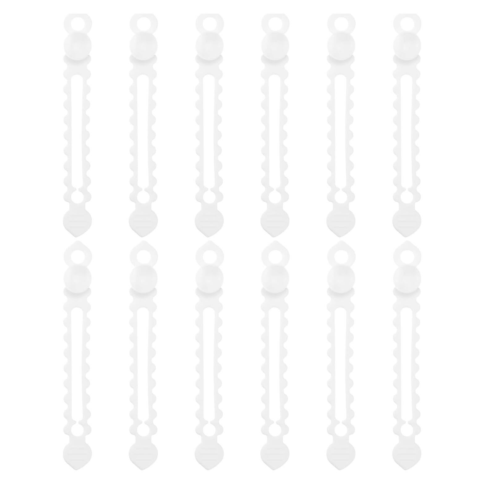 12 Correas de Silicona Reutilizables uxcell 11.94 cm Blancas