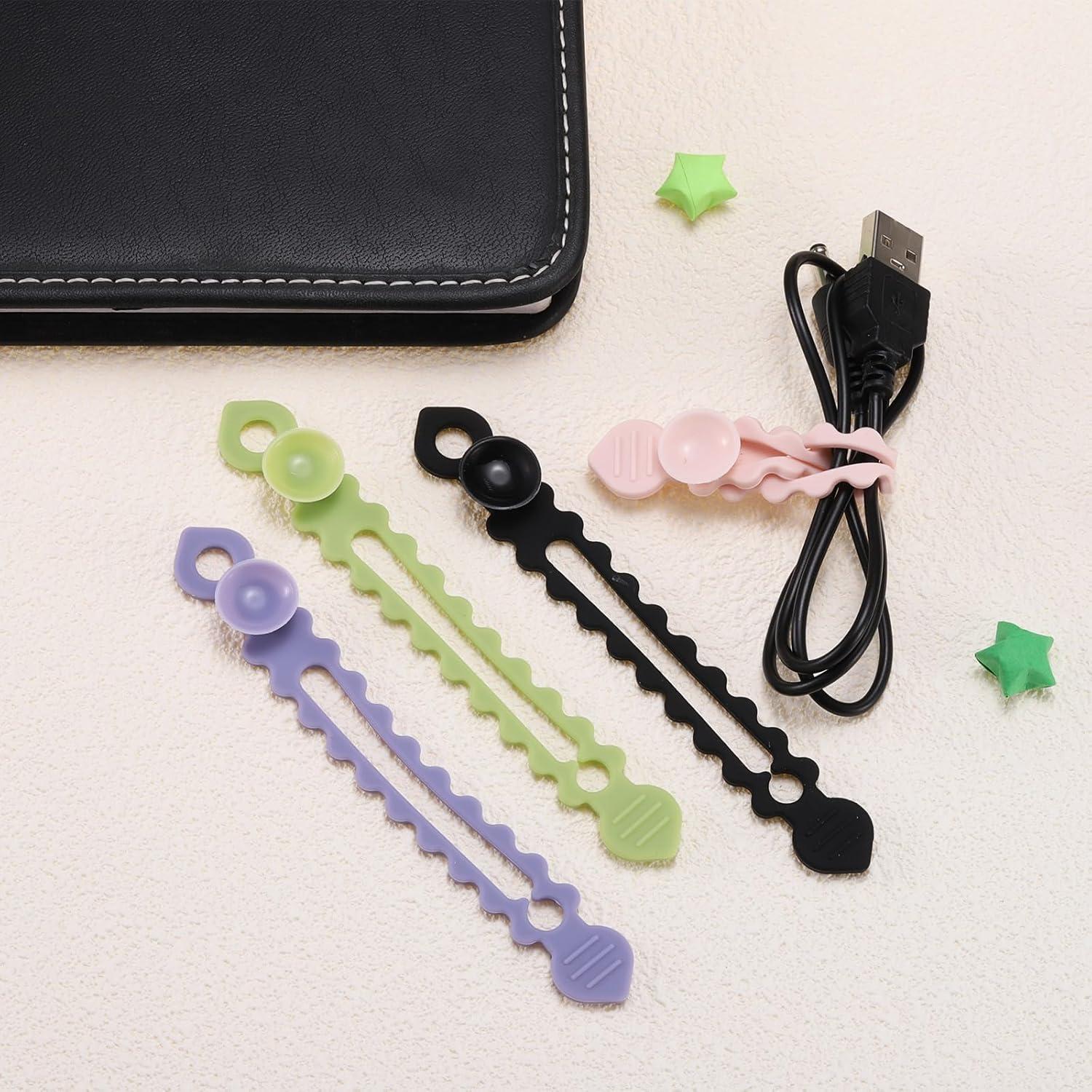 12 Correas de Silicona Reutilizables uxcell 11.94 cm Blancas