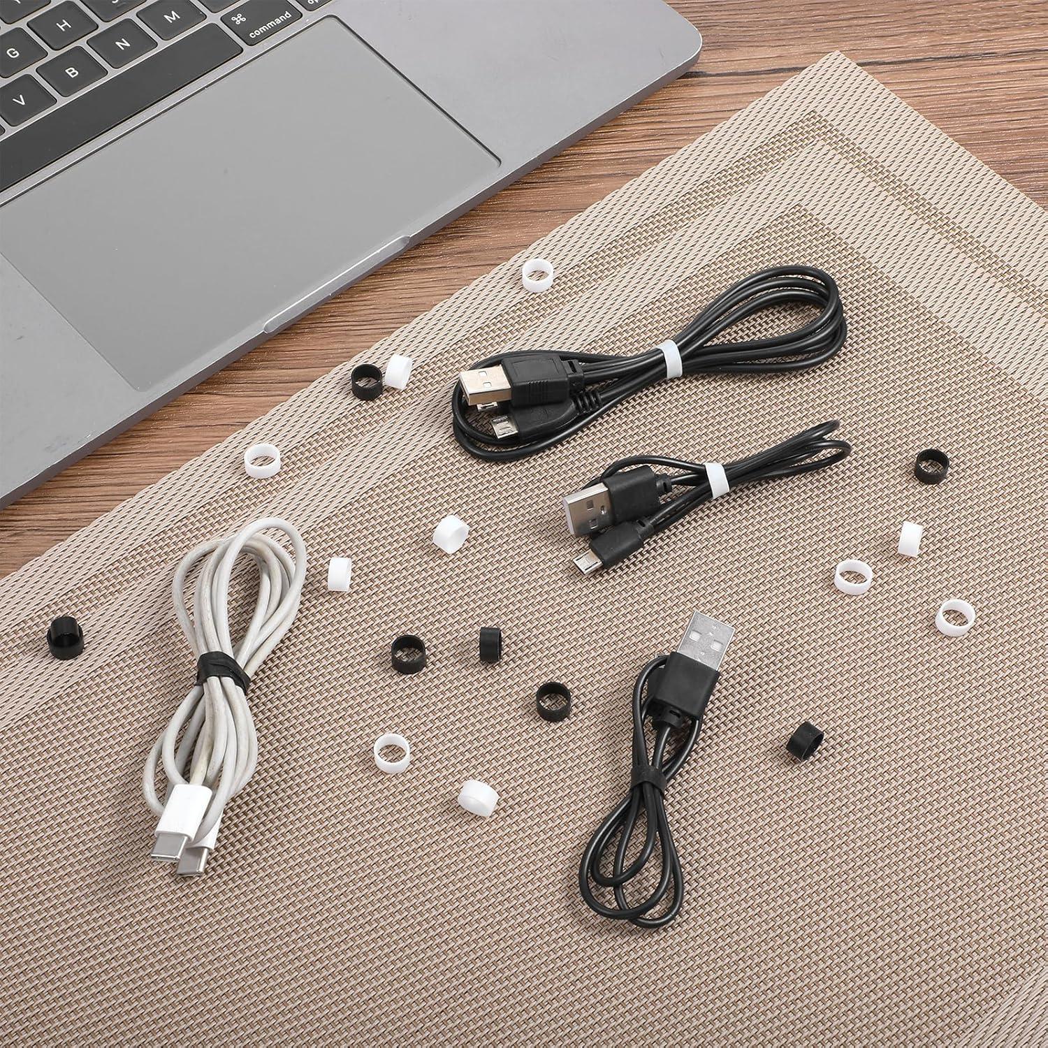 300 Bandas de Goma de Silicona DOPENSPI Negras y Blancas 0.8cm