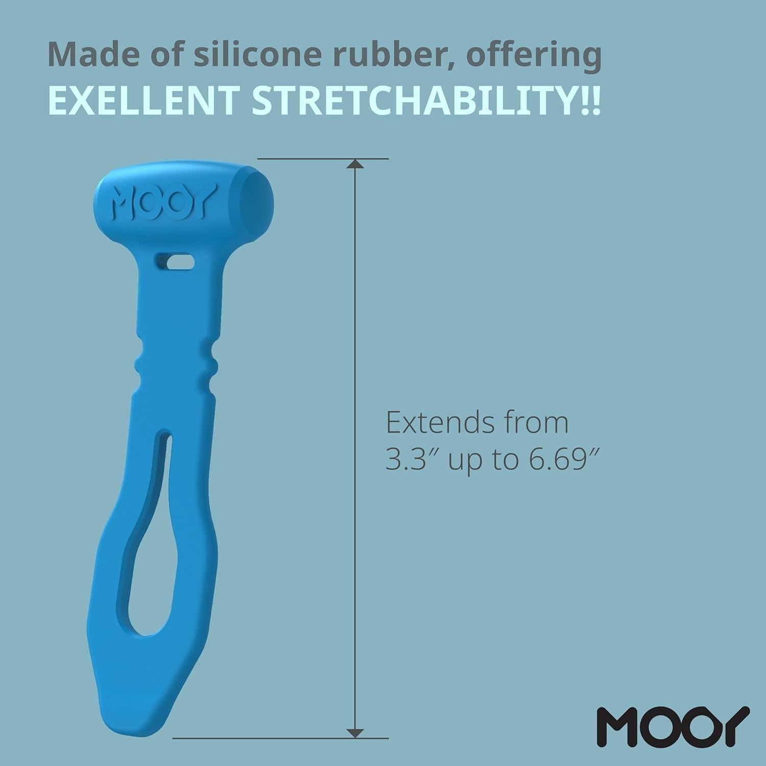 Organizador de Cables MOOY CLINGMAN Set de 3 Silicona Azul