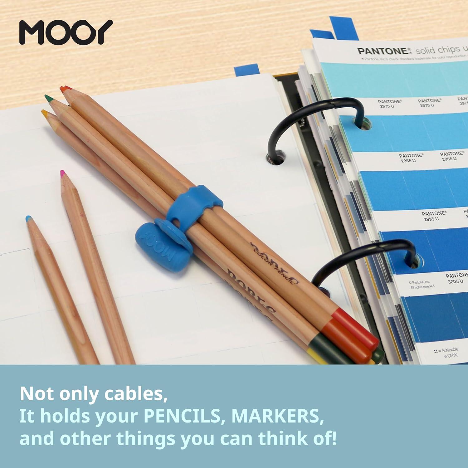 Organizador de Cables MOOY CLINGMAN Set de 3 Silicona Azul