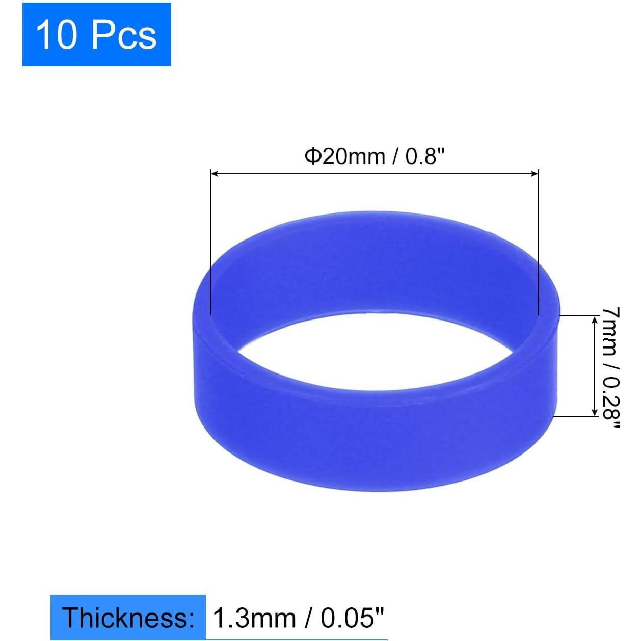 Bandas de Goma de Silicona uxcell 10Pcs 20x7mm Azul Oscuro