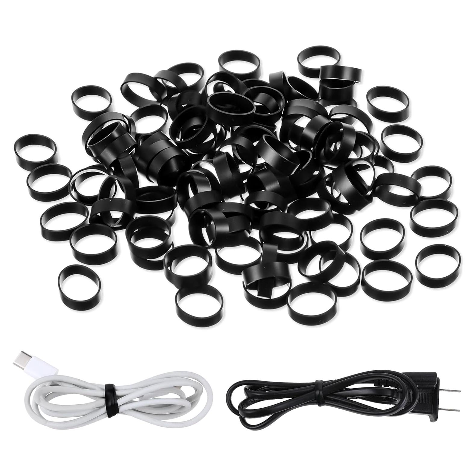 150 Bandas Elásticas de Silicona Negras Sliverdew 13mm x 4mm