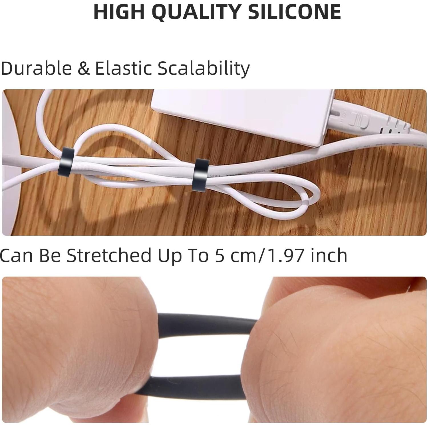 100 Bandas de Goma de Silicona Notoke Negras 1.27 cm