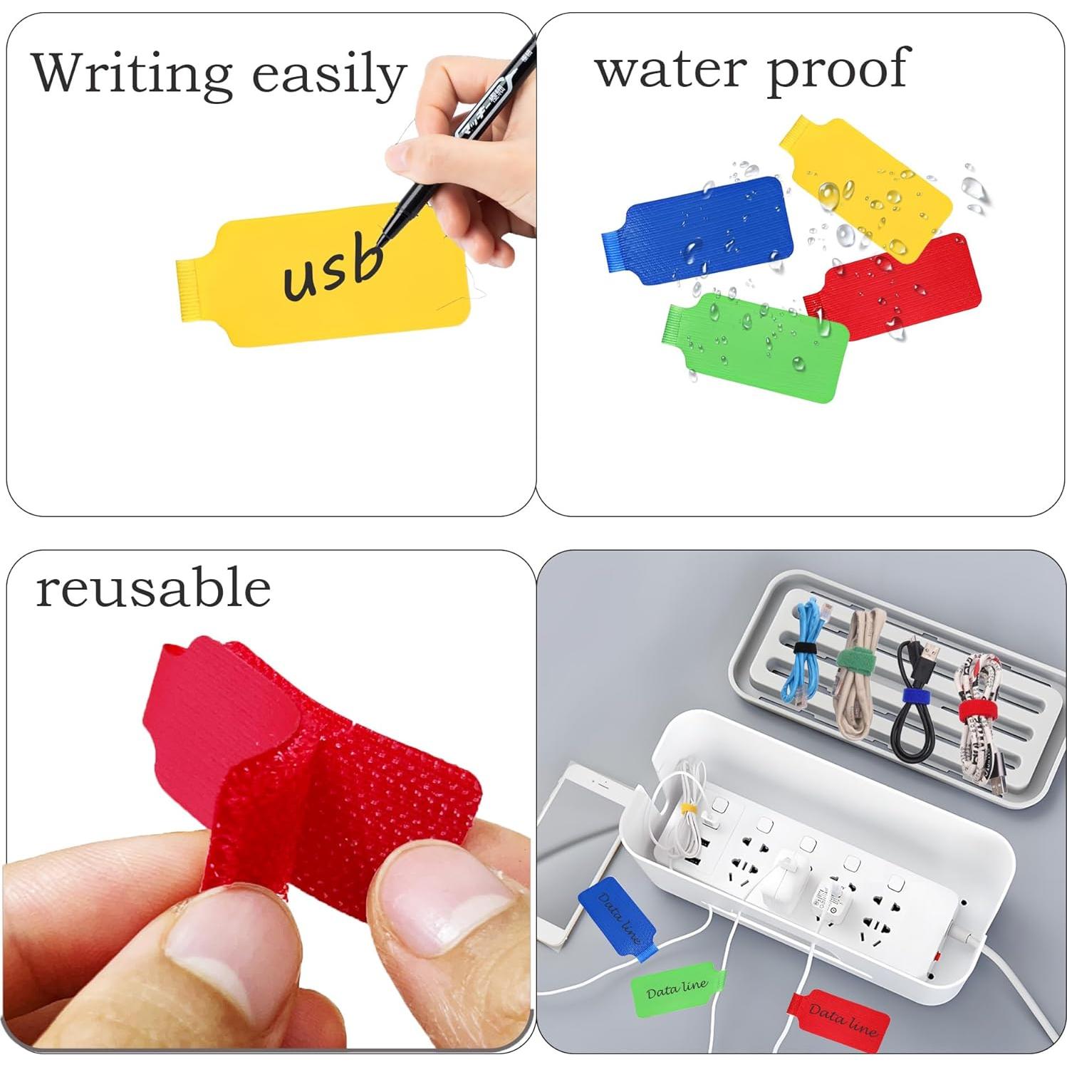 Kit de Etiquetas de Cable Reutilizables TOPNI CL-02 - 60 Piezas