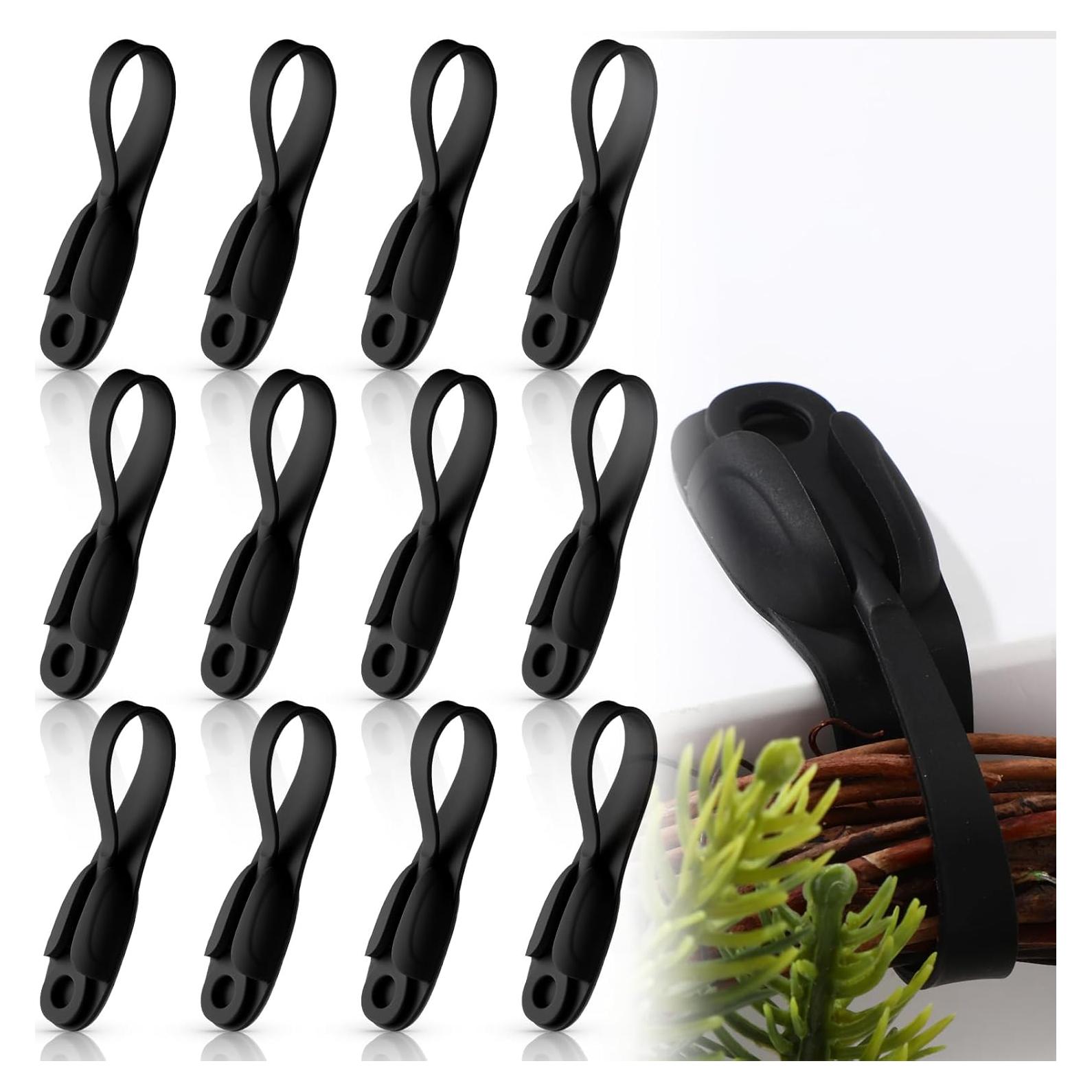 12 Ganchos Adhesivos de Silicona Fiada para Organizar Cables