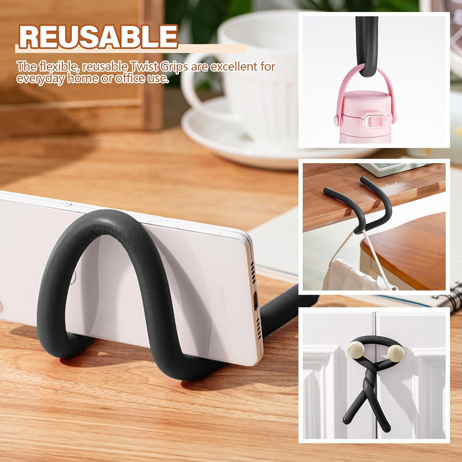 20 Gomas Torcidas Reutilizables Ninehaoou 43 cm Negro