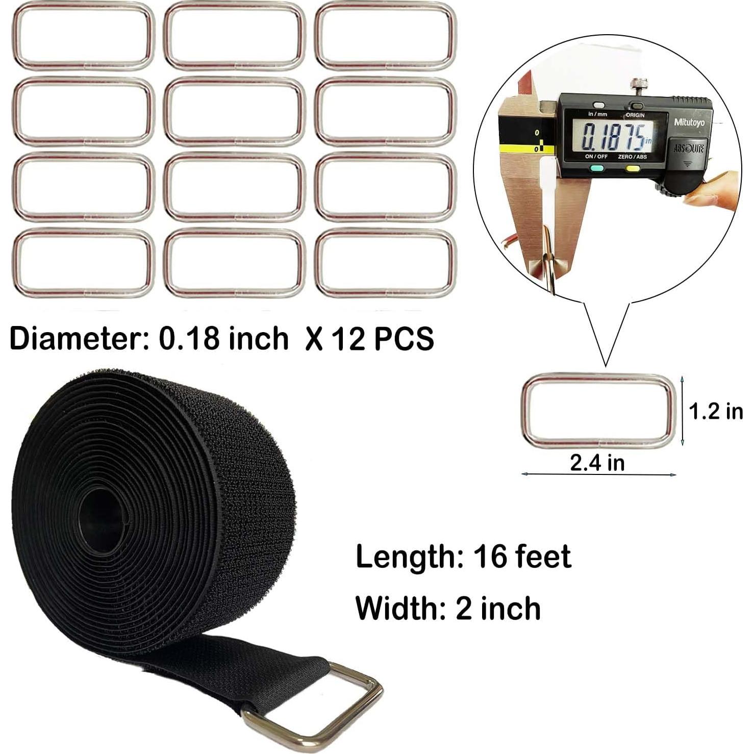 Correas de Sujeción de Nylon AKX 2" x 16 pies con 12 Hebillas