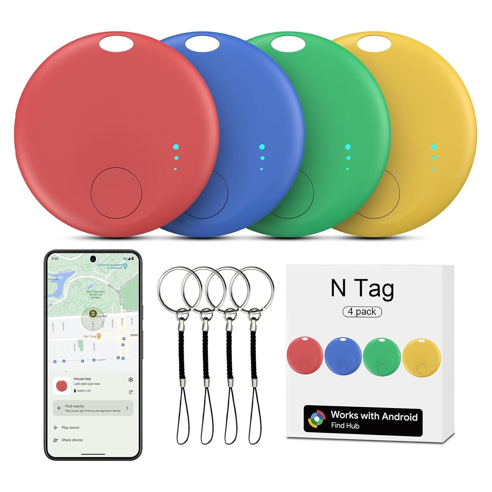 Etiquetas de Rastreo Bluetooth LocGuaxrd - Paquete de 4