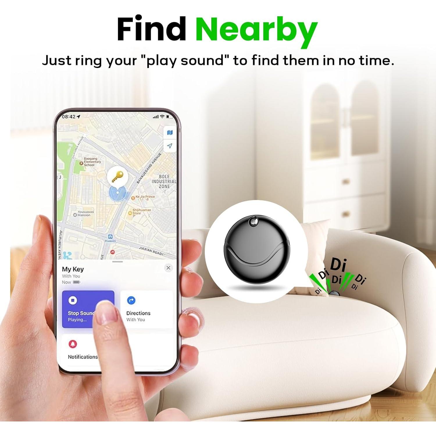 Etiquetas de Seguimiento Bluetooth Hoxe - Paquete de 4 Negro IP67