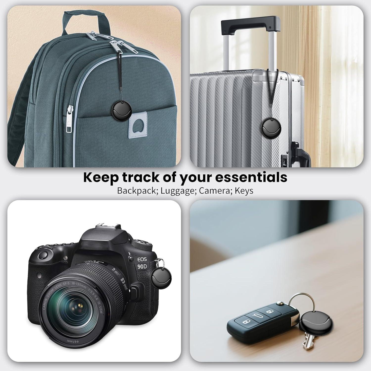 Etiquetas de Seguimiento Bluetooth Hoxe - Paquete de 4 Negro IP67