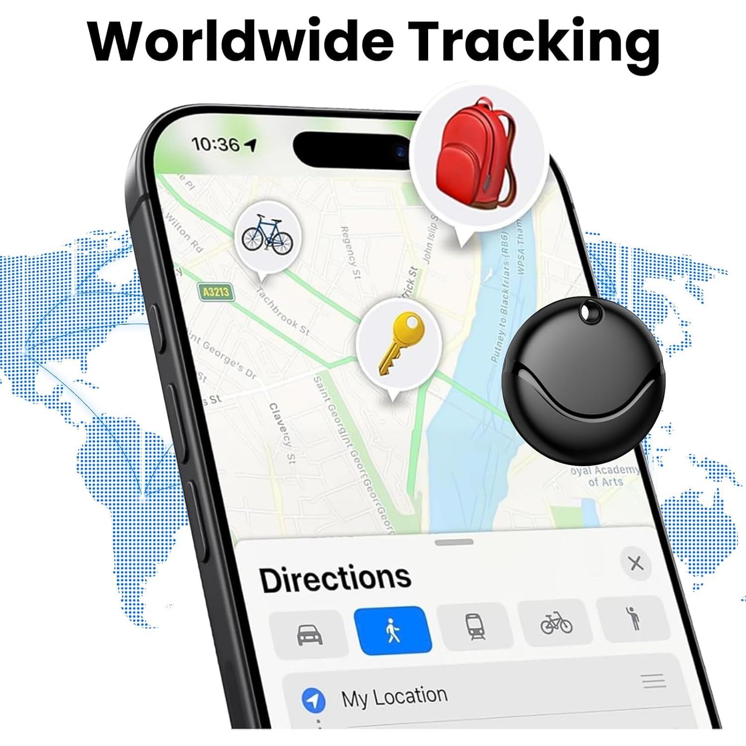 Etiquetas de Seguimiento Bluetooth Hoxe - Paquete de 4 Negro IP67