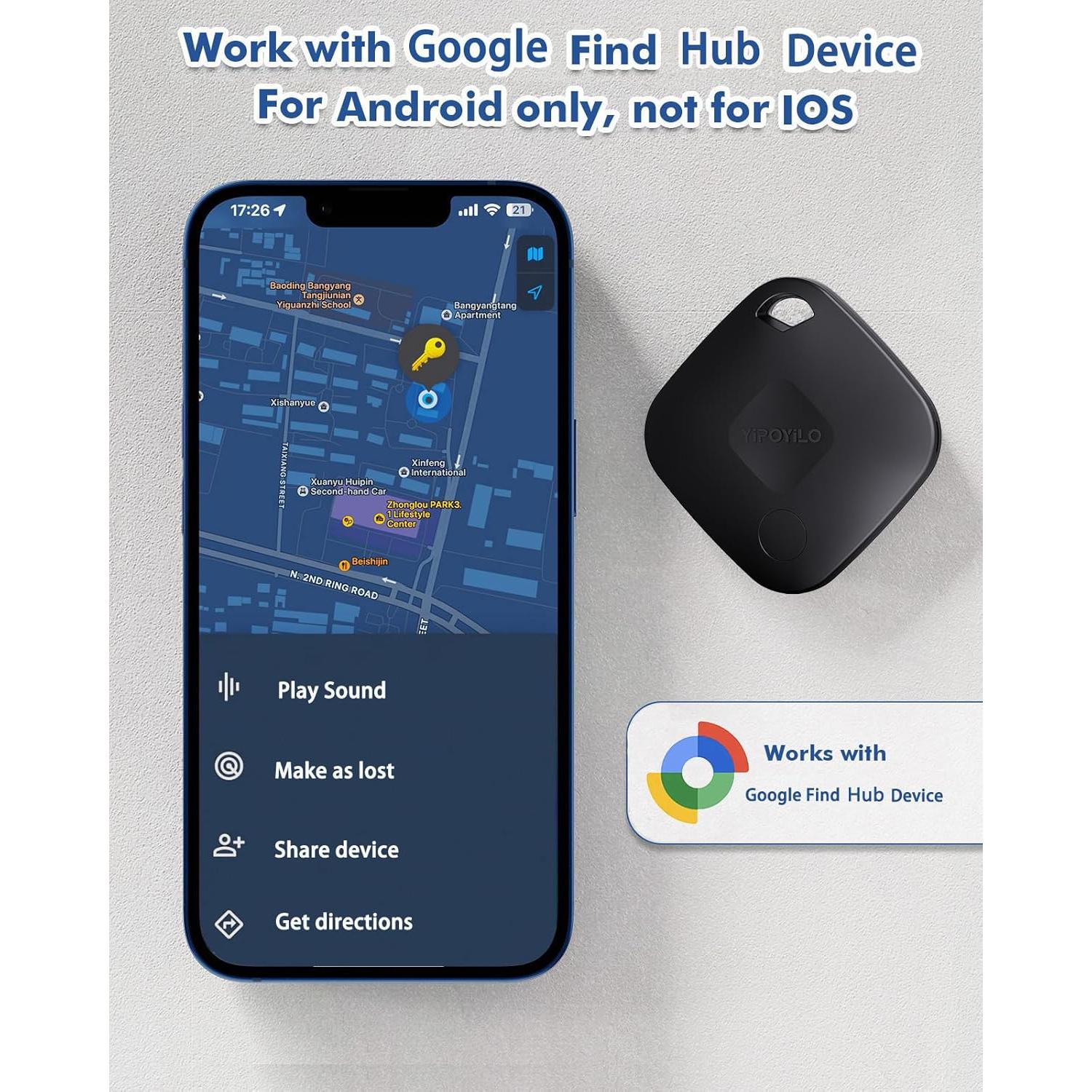 Rastreador Bluetooth Yipoyilo 4 Paquetes Negros Android