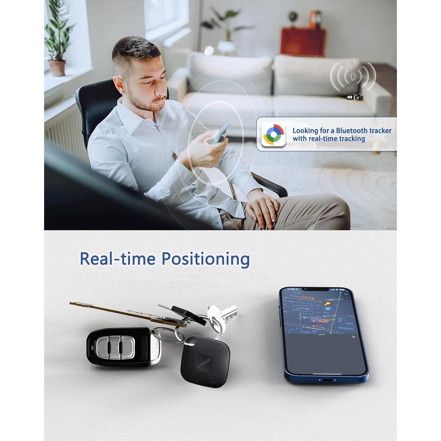 Rastreador Bluetooth Yipoyilo 4 Paquetes Negros Android