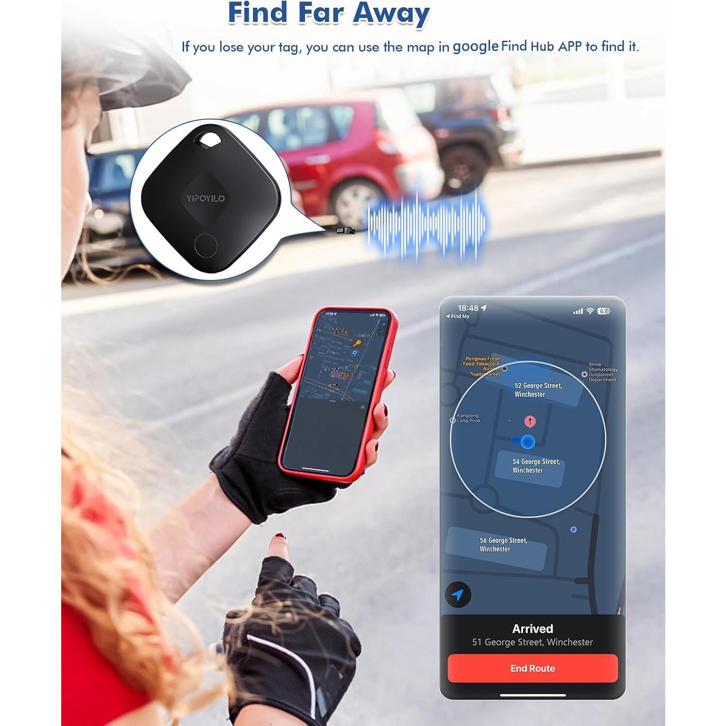 Rastreador Bluetooth Yipoyilo 4 Paquetes Negros Android