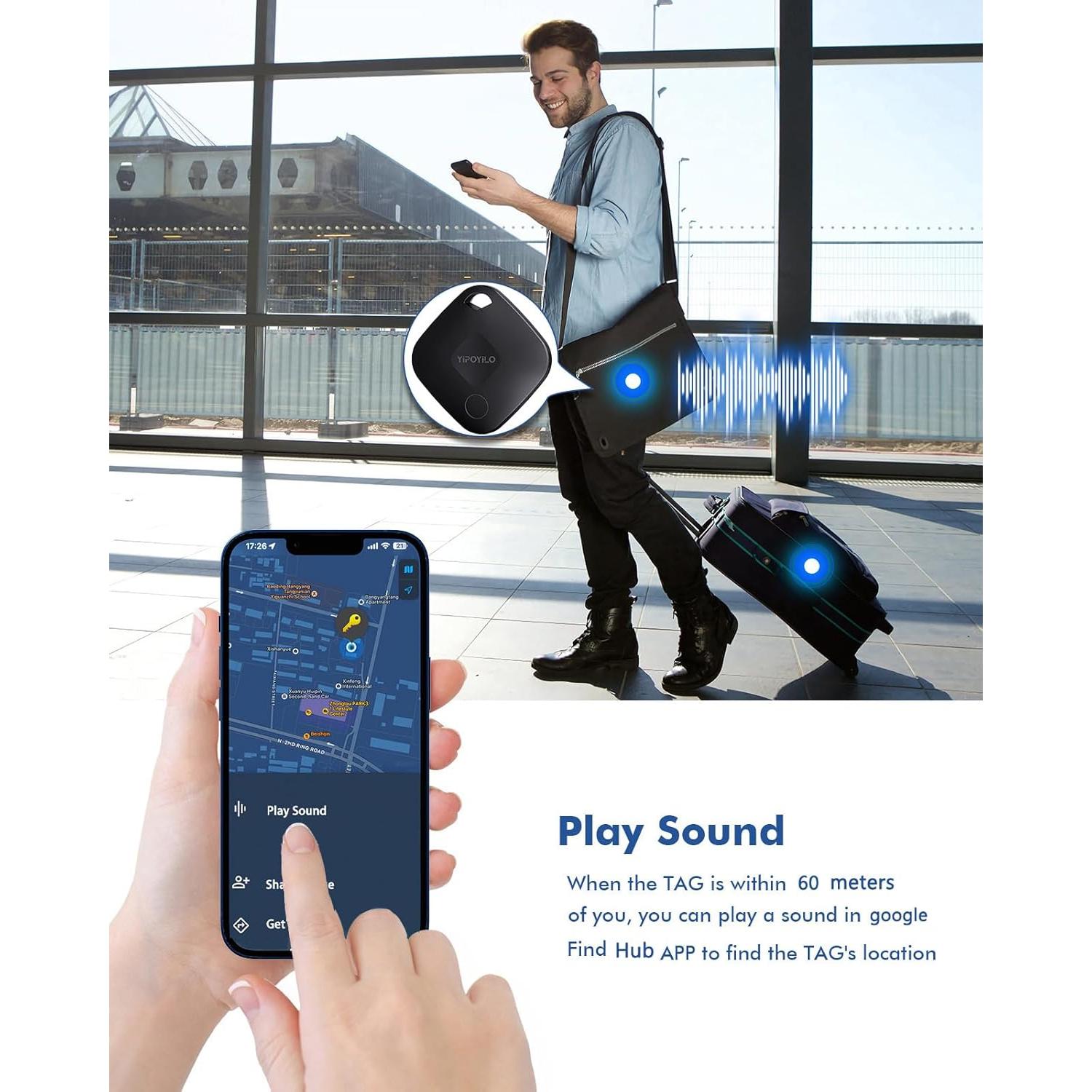 Rastreador Bluetooth Yipoyilo 4 Paquetes Negros Android