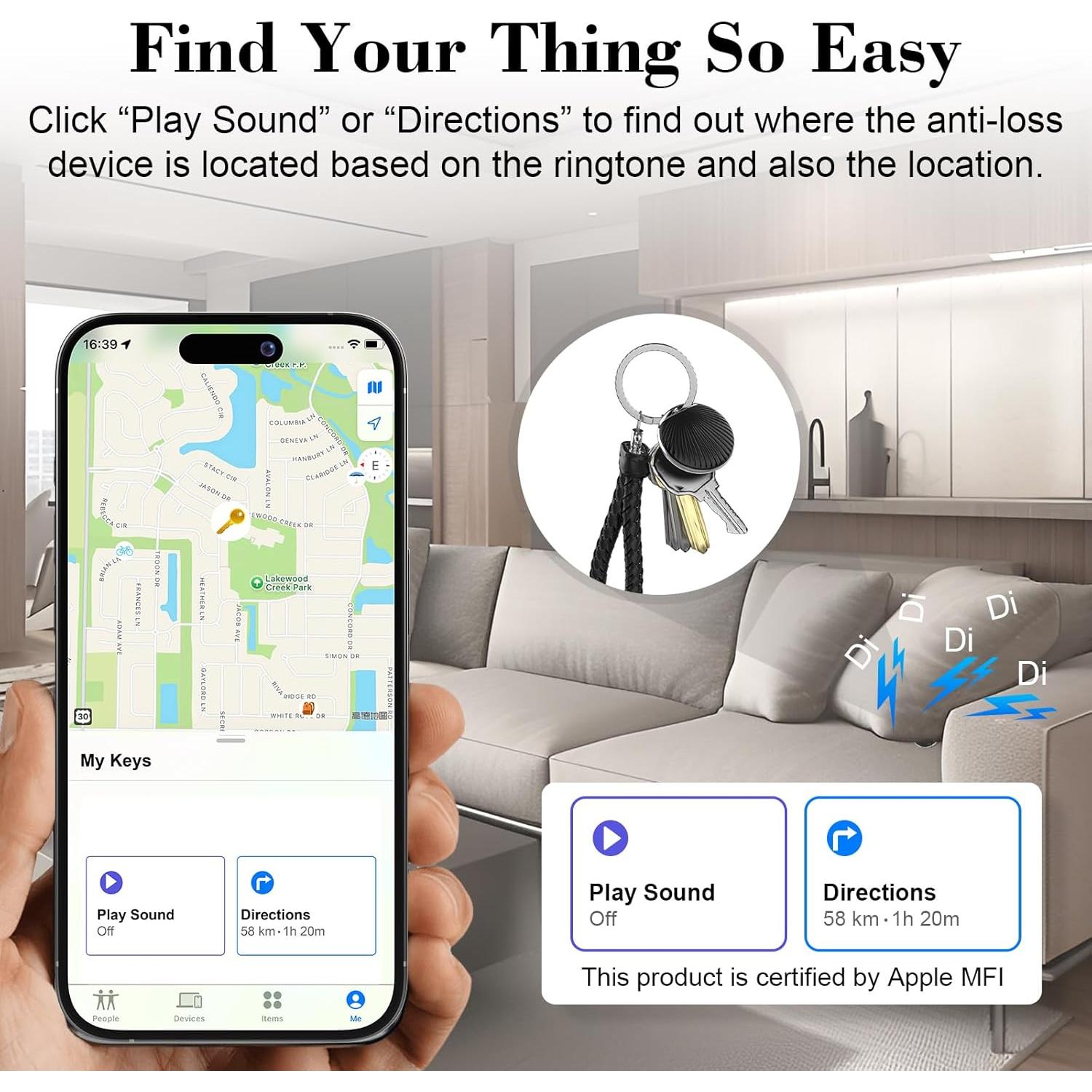 Etiqueta de Seguimiento Bluetooth Air Tracker MFi - IP68, iOS