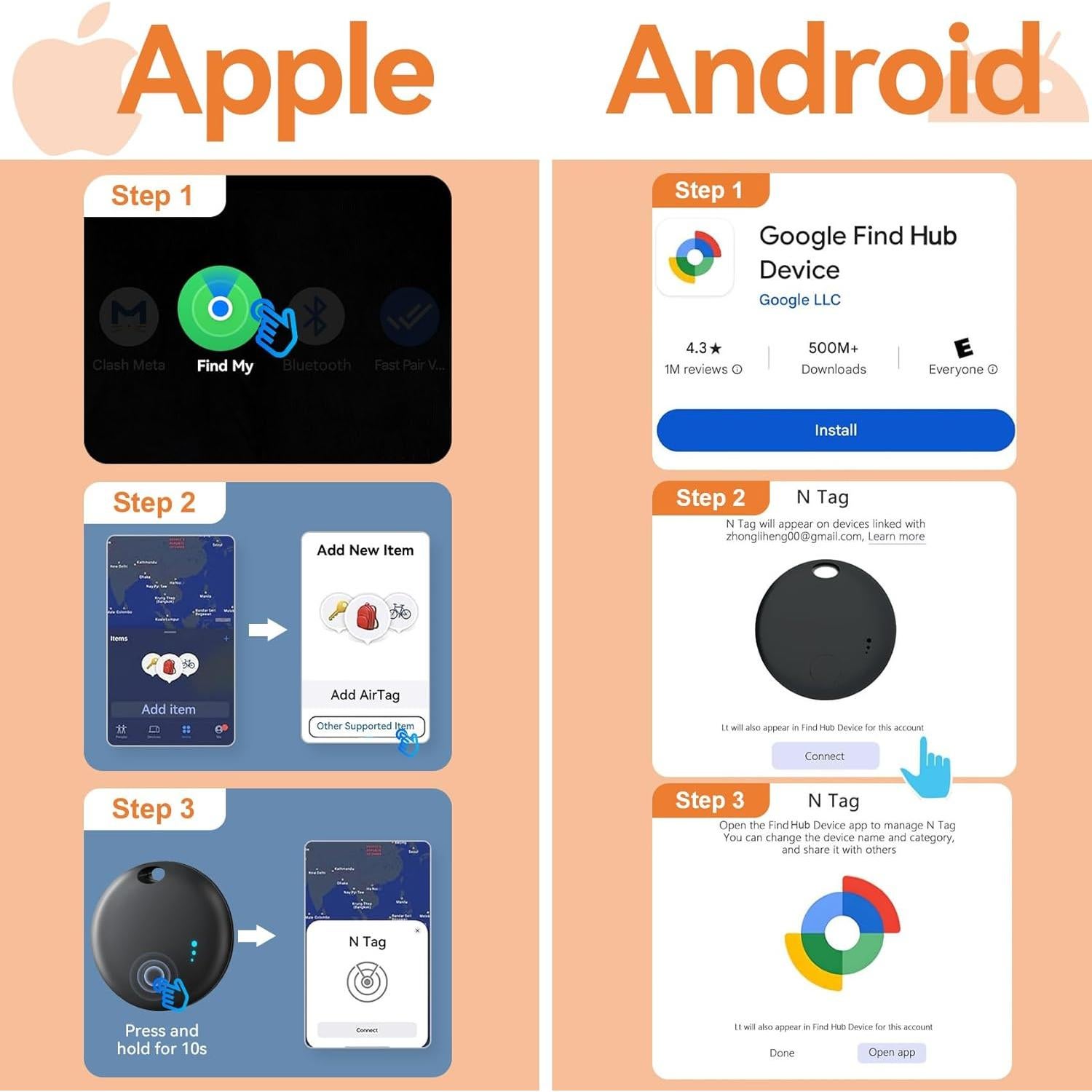 Etiquetas de Seguimiento Inteligentes Delumu - Dual iOS/Android