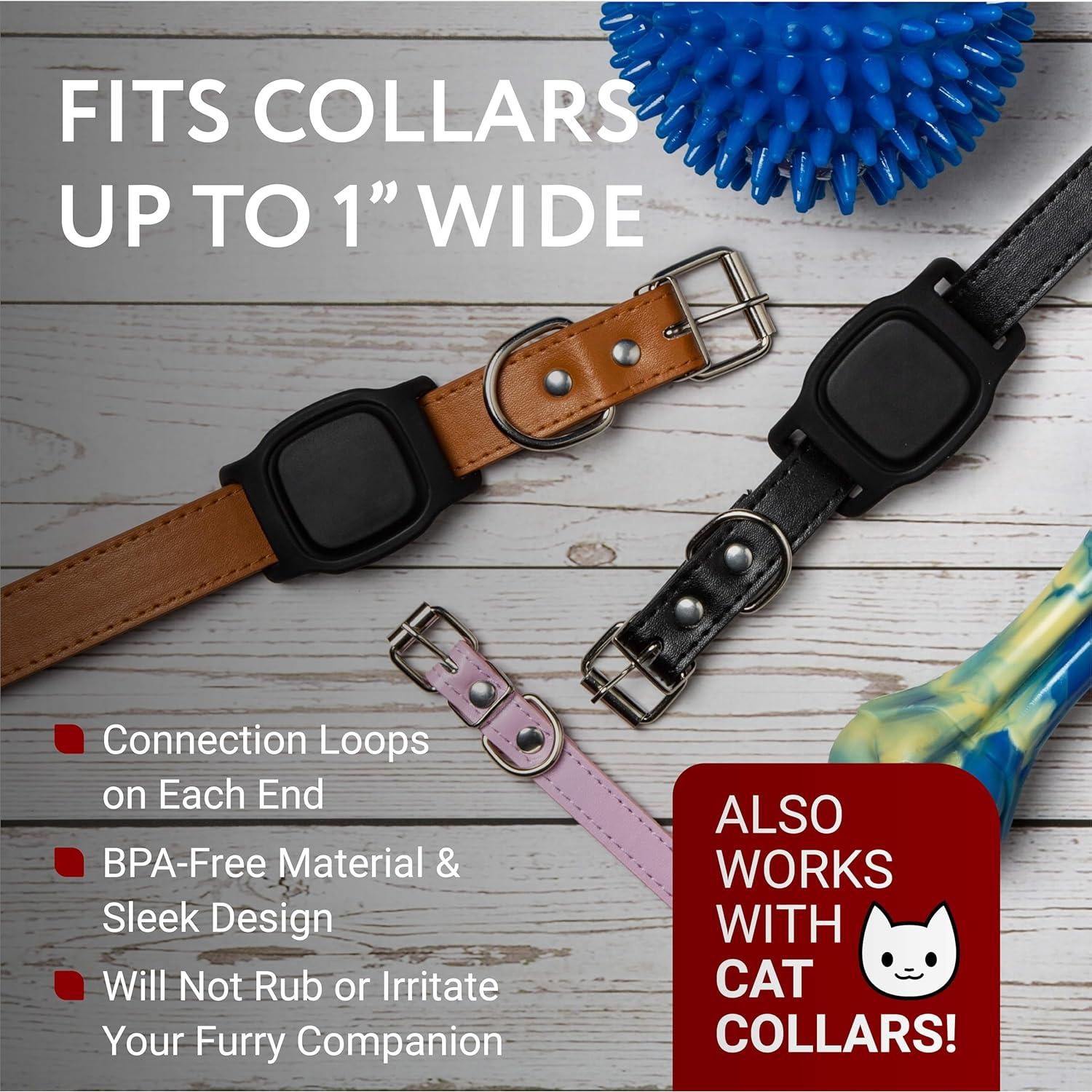 Estuche de Silicona Impermeable IMPRESA para Collar de Perro - Negro - Compatible con Eufy y Petloc8 GPS