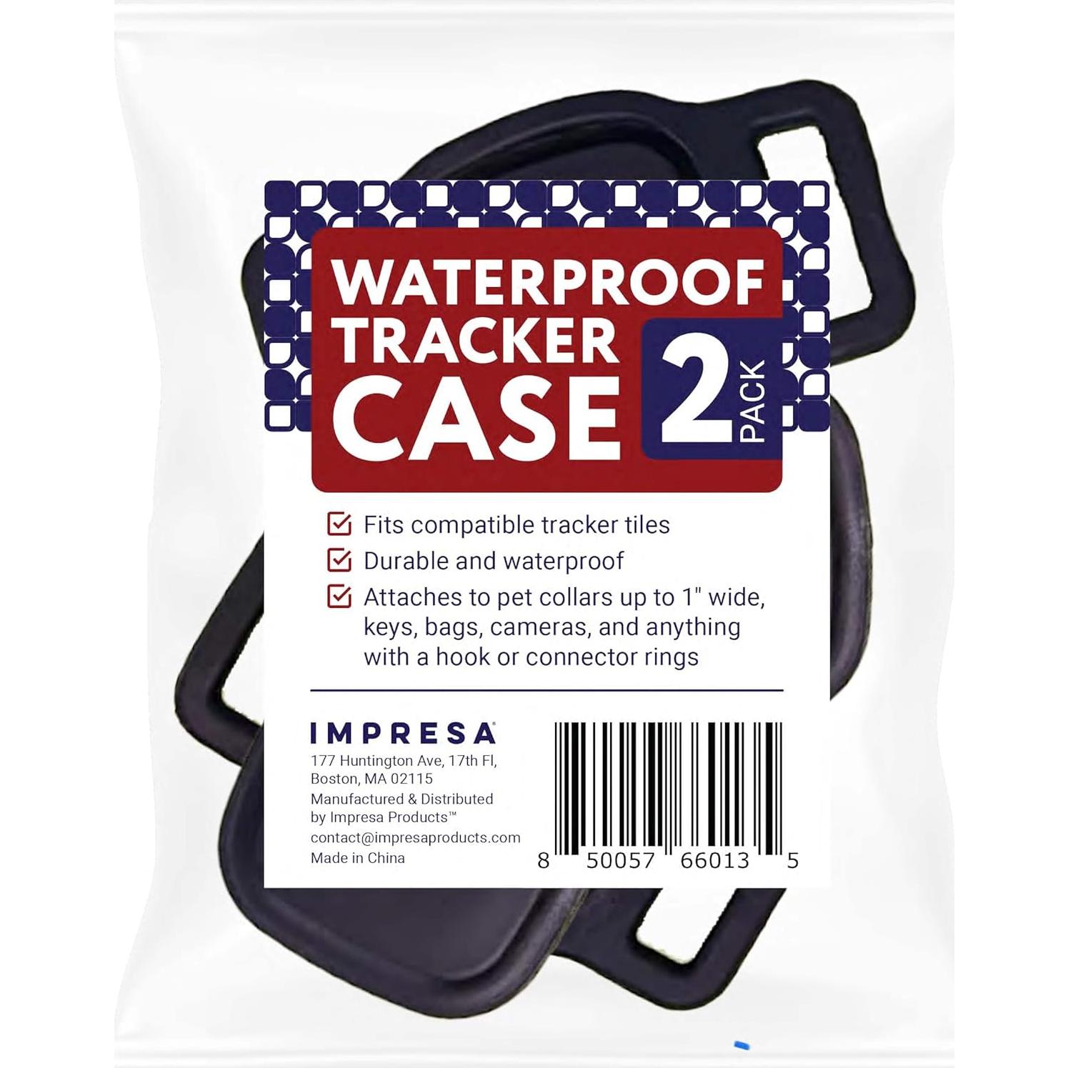 Estuche de Silicona Impermeable IMPRESA para Collar de Perro - Negro - Compatible con Eufy y Petloc8 GPS