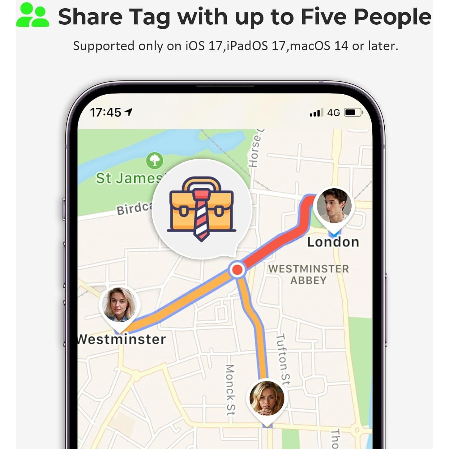 Etiquetas de Seguimiento Bluetooth IMSVEPR - Paquete de 4, Negro