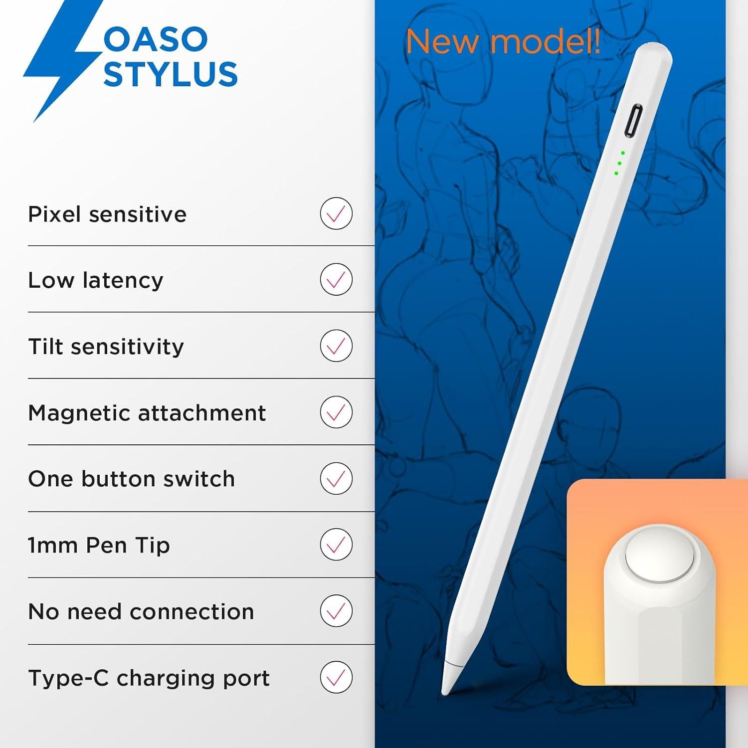 Conjunto de Lápiz Stylus OASO para iPad y Pantallas Táctiles