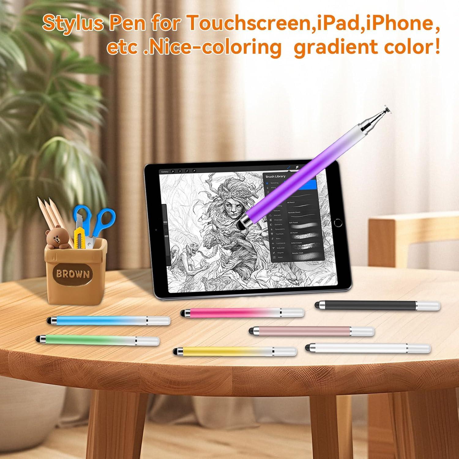 Paquete de 8 bolígrafos stylus Wrseler 3 en 1 alta precisión