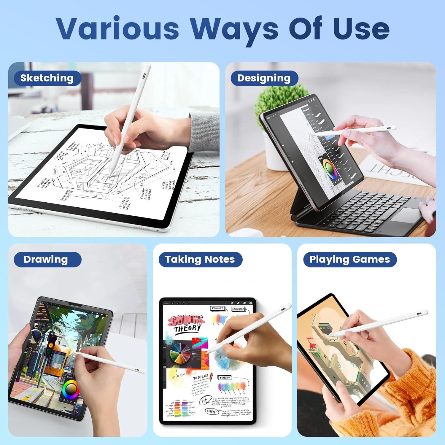 Lápiz Stylus Lanteso para iPad 2018-2025, Sensibilidad Inclinación