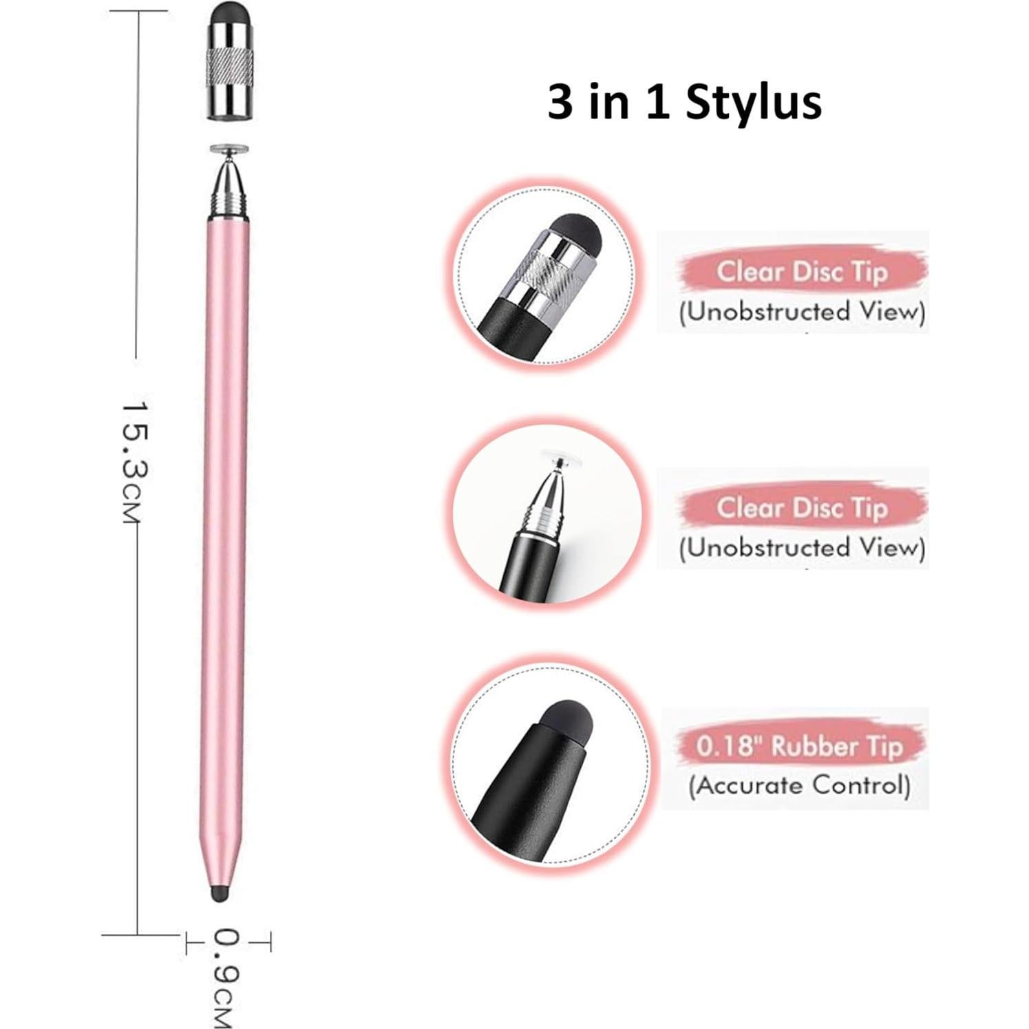 Bolígrafo Stylus 3 en 1 fllynewrite Rosa Dorado para Tabletas