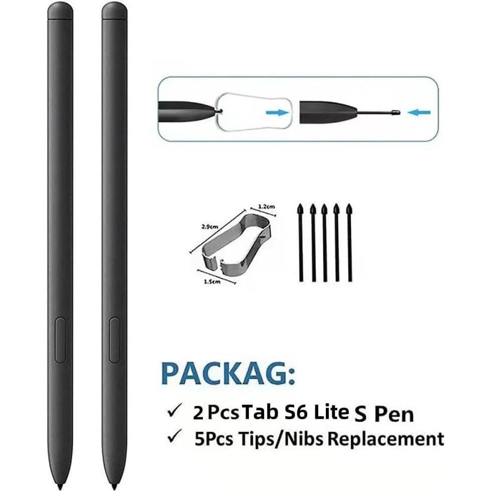 2 Stylus S Pen Reemplazo para Samsung Galaxy Tab S6 Lite Gris