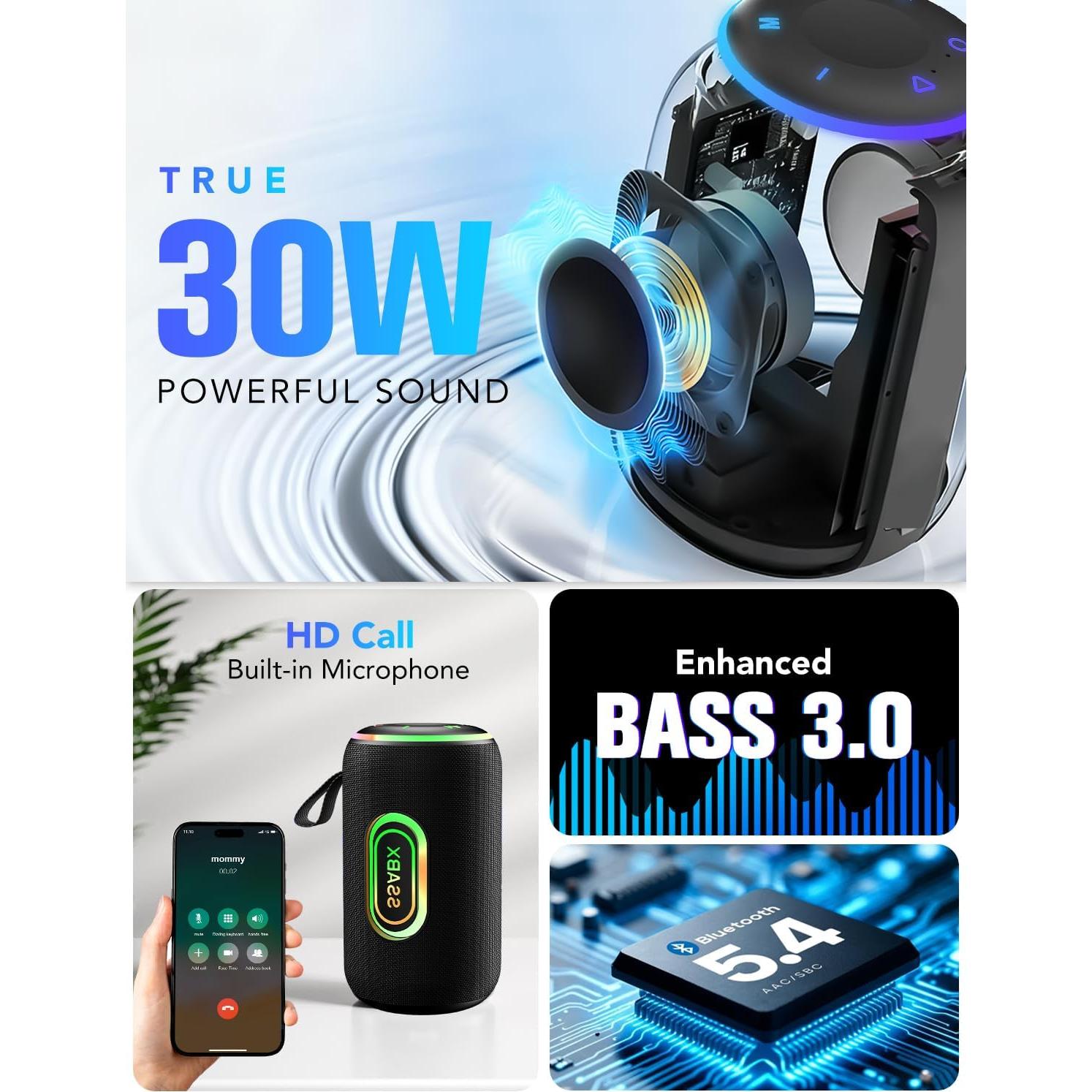 Altavoz Bluetooth Portátil Taopodo S7 30W Impermeable IPX7