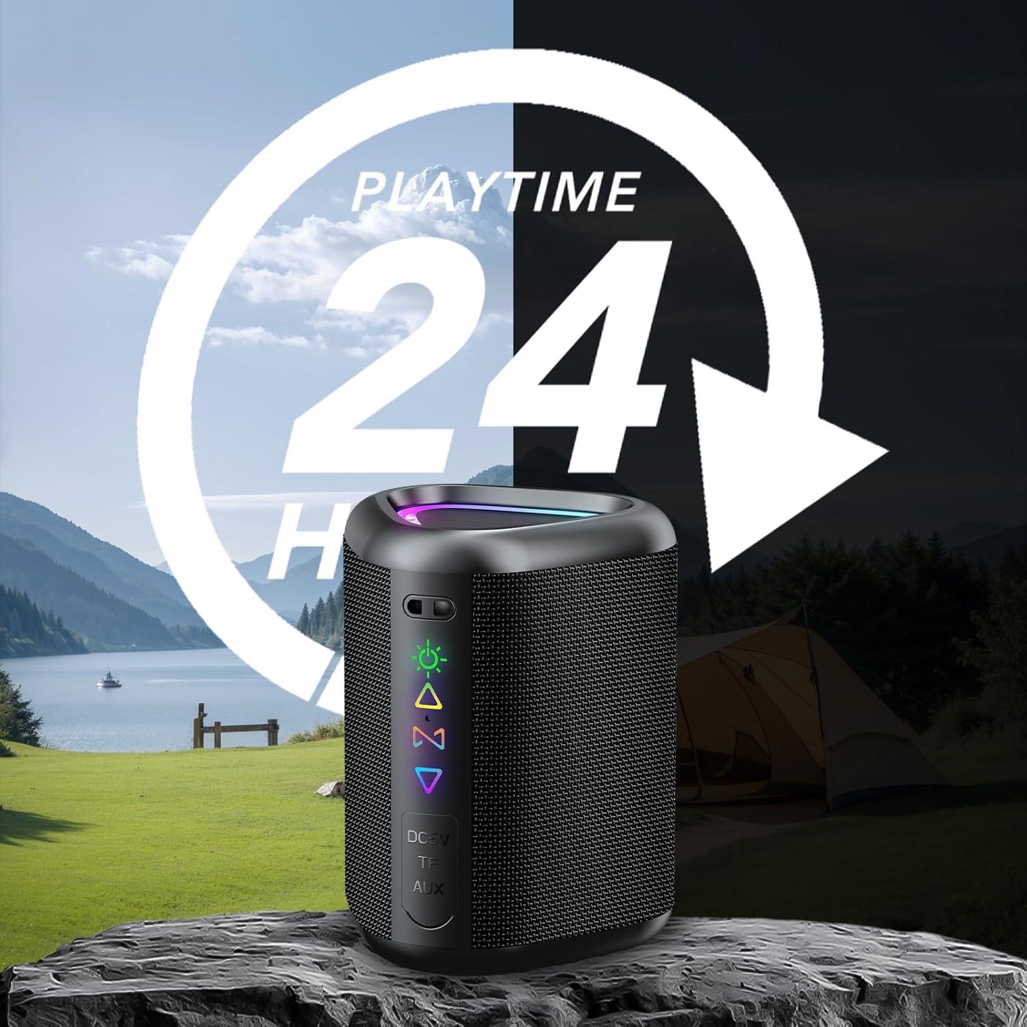 Altavoz Bluetooth Aowoka M6-US1-BKK Portátil IPX7 24H RGB