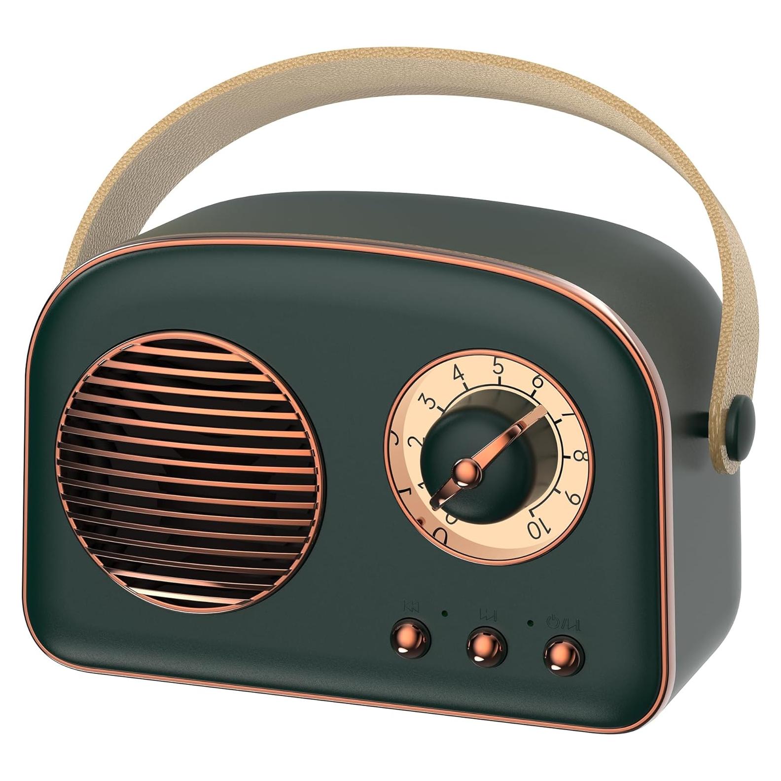 Altavoz Bluetooth Retro Oraolo BS07 Verde, 8 Horas de Reproducción