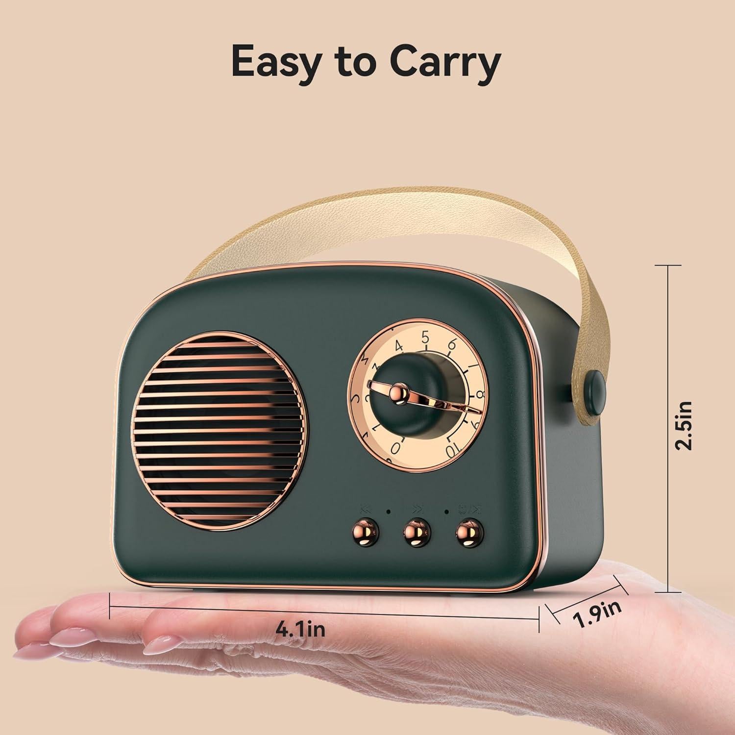 Altavoz Bluetooth Retro Oraolo BS07 Verde, 8 Horas de Reproducción