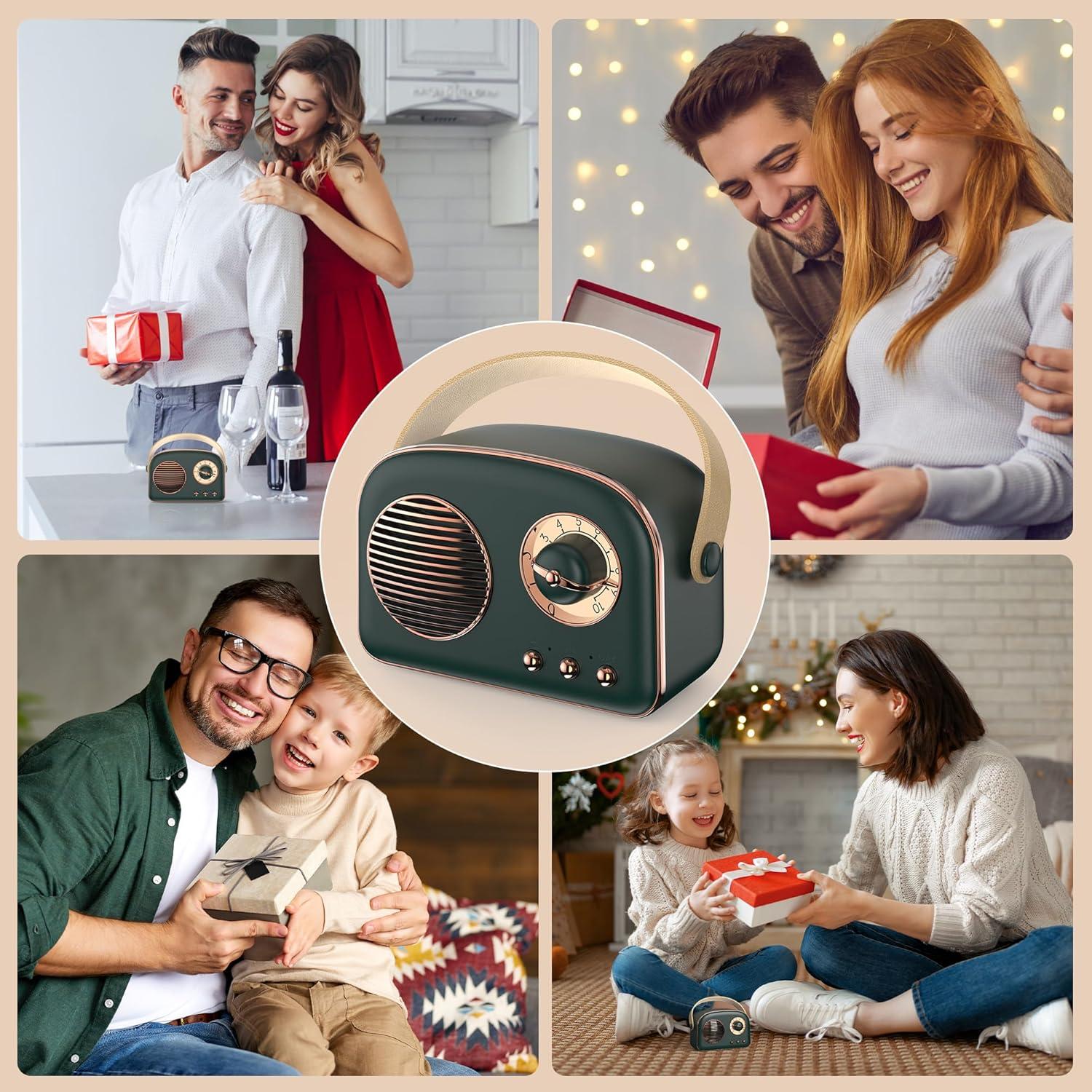 Altavoz Bluetooth Retro Oraolo BS07 Verde, 8 Horas de Reproducción