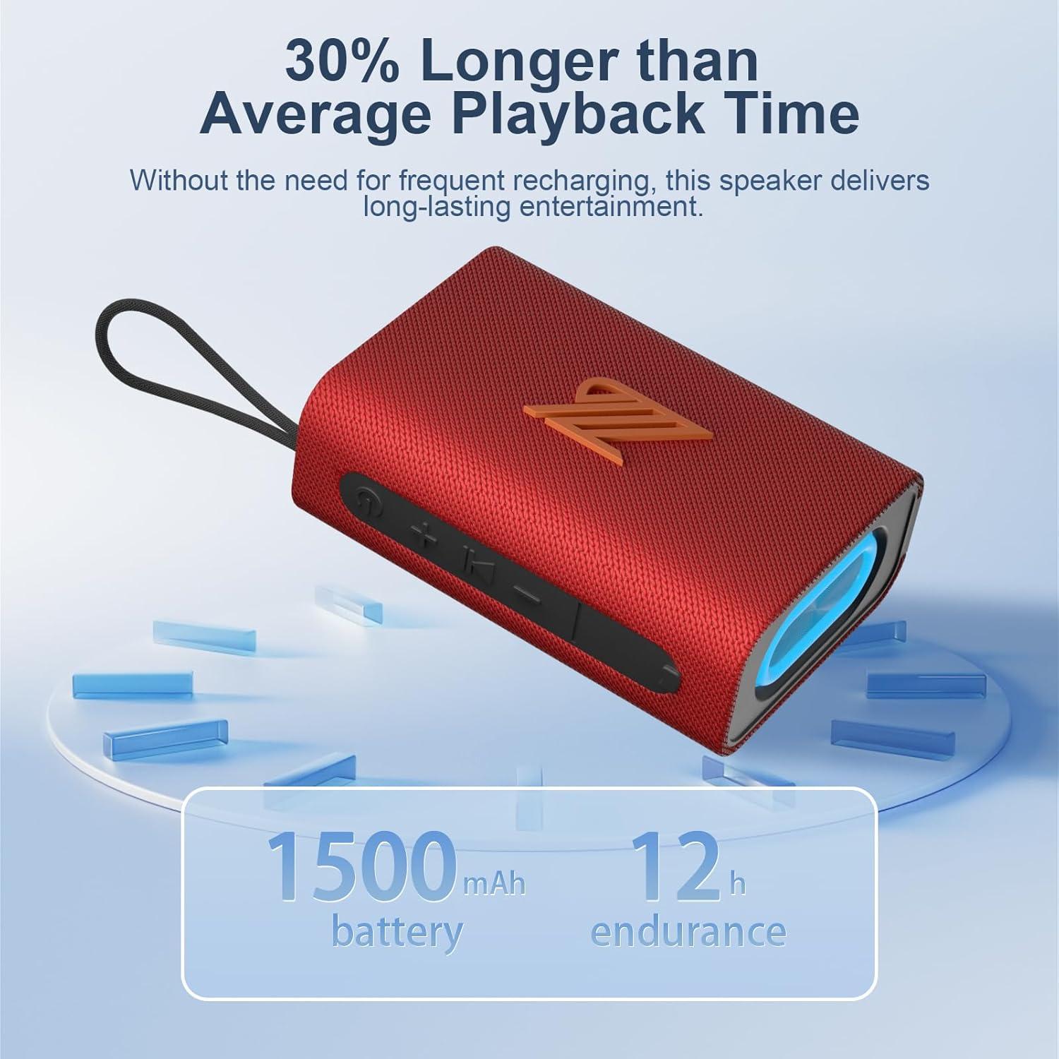 Altavoz Bluetooth Portátil ZZB WP-03C Impermeable IPX5 Rojo