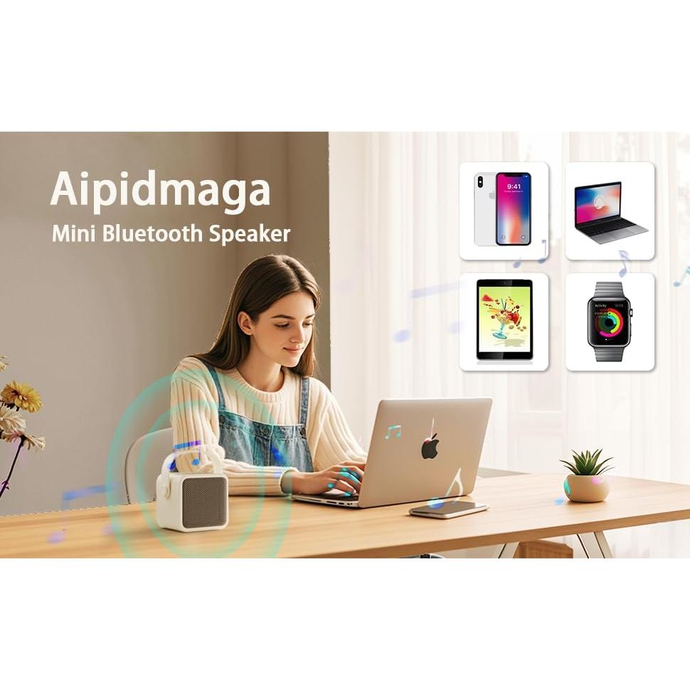 Altavoz Bluetooth Portátil Aipidmaga i7 Beige 5W USB TF