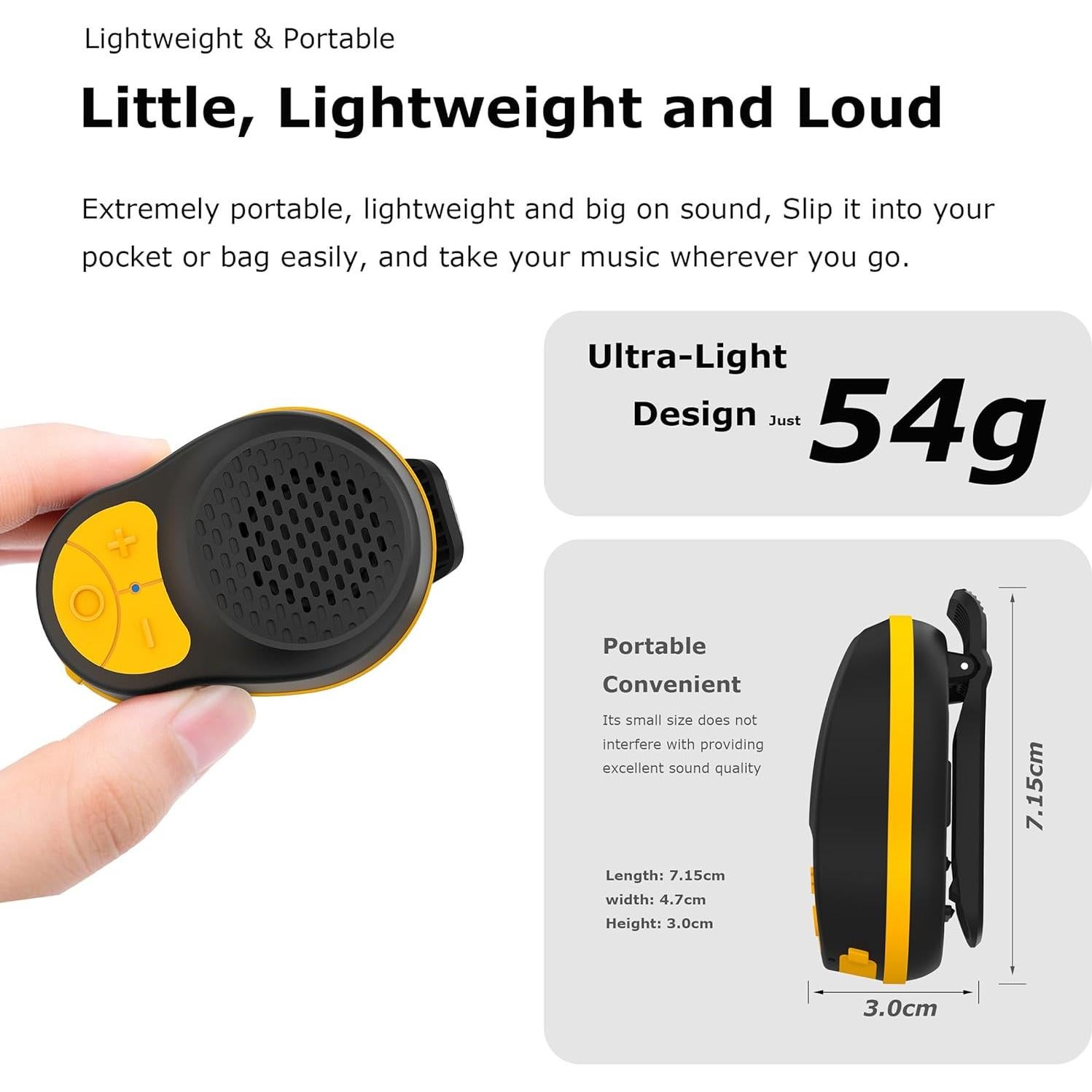 Altavoz Bluetooth portátil STDFORU S01 impermeable 24h negro/amarillo