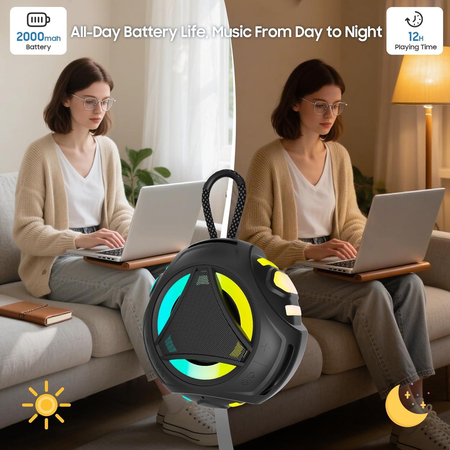 Altavoz Bluetooth Impermeable LUKADER BTS600 2000mAh Negro